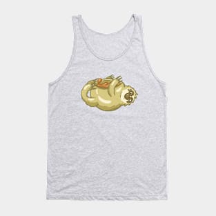 Sloth Coffee Cup Cartoon Illustration Tank Top